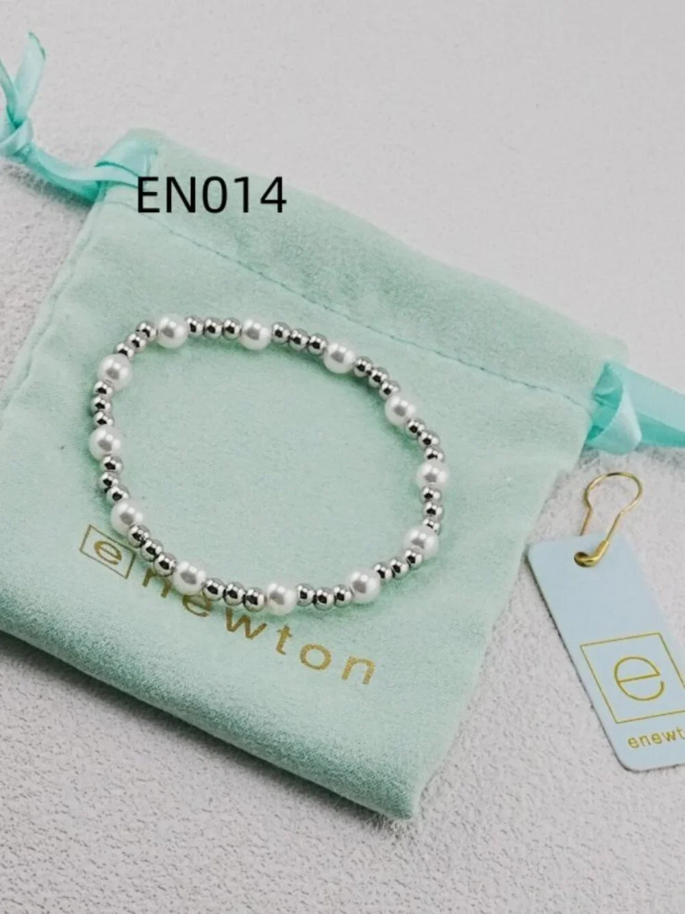 Enewton Platinum Bead & Pearl Bracelet